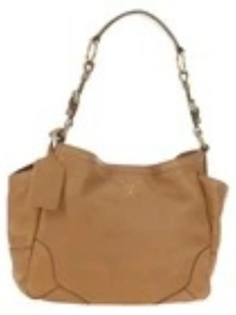 PRADA Shoulder Bag Leather Beige Gold Auth